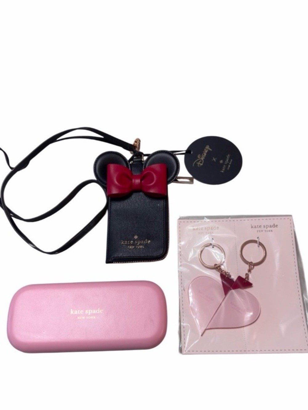 Kate Spade & Disney x Kate Spade Bundle 
Eyeglass Case Lanyard & Key Chains